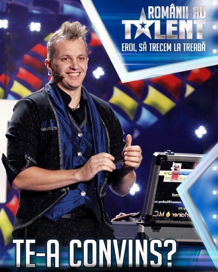 FunBoy pe scena Românii au Talent, Pro TV 2013 - afiș „Te-a convins?”